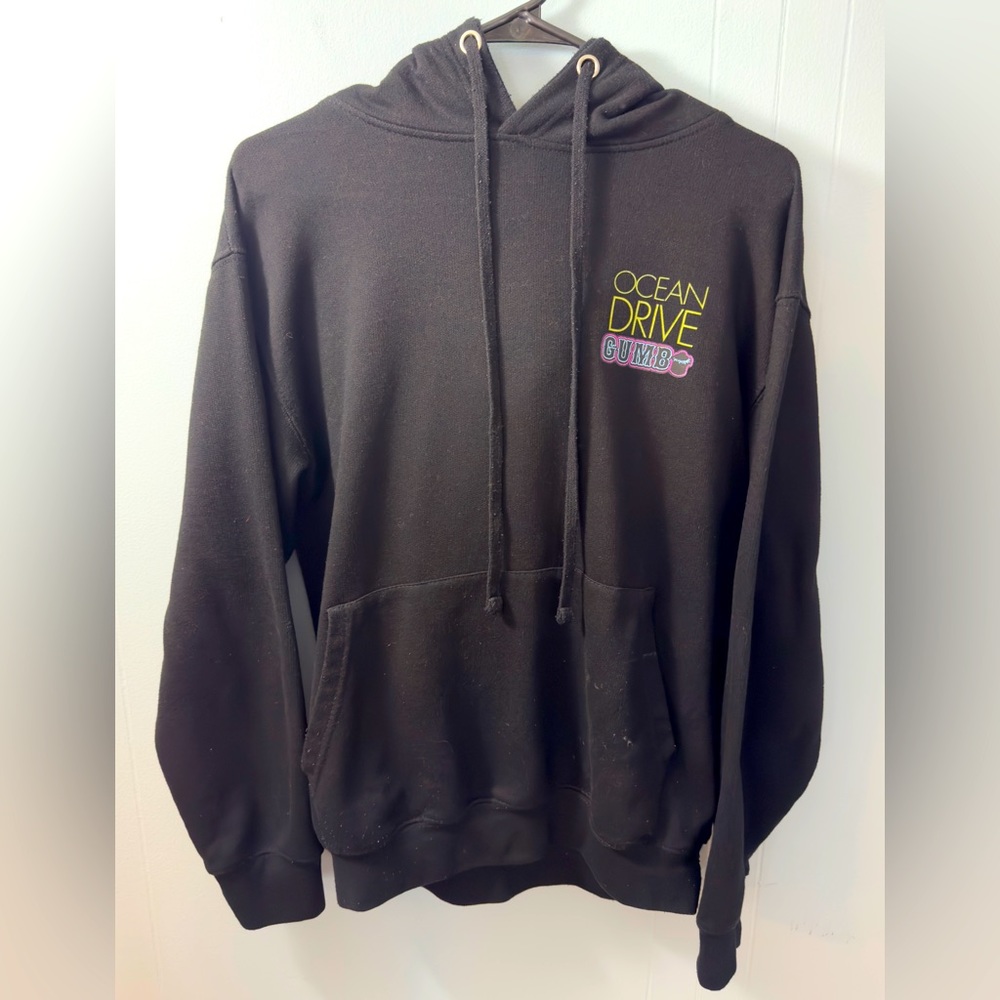 Gemrock “Ocean Drive Gumbo” Black Hoodie, Size Small.